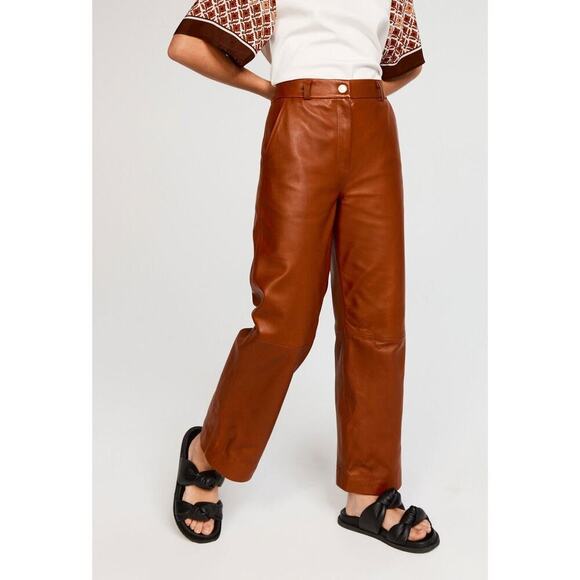 Claudie Pierlot Leather Trouser - Copper - Size 36 - Picture 2 of 6
